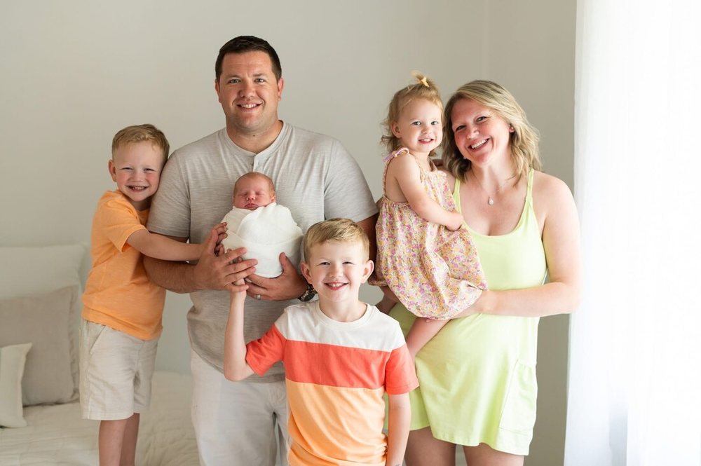 Jared Washko with his wife and four children